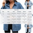 thumbnail image 4 of ClodeEU Women's Denim Collar Jacket with Pocket ,Casual Spring Summer Loose Coat Light Blue,Womens Plus M, 4 of 8