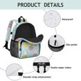 thumbnail image 4 of Multicolor Cat and Dot Blue Pattern Backpack for School, Cute School Bag with Adjustable Shoulder Straps and Padded Back, 15"x11.42"x5.5", 4 of 5