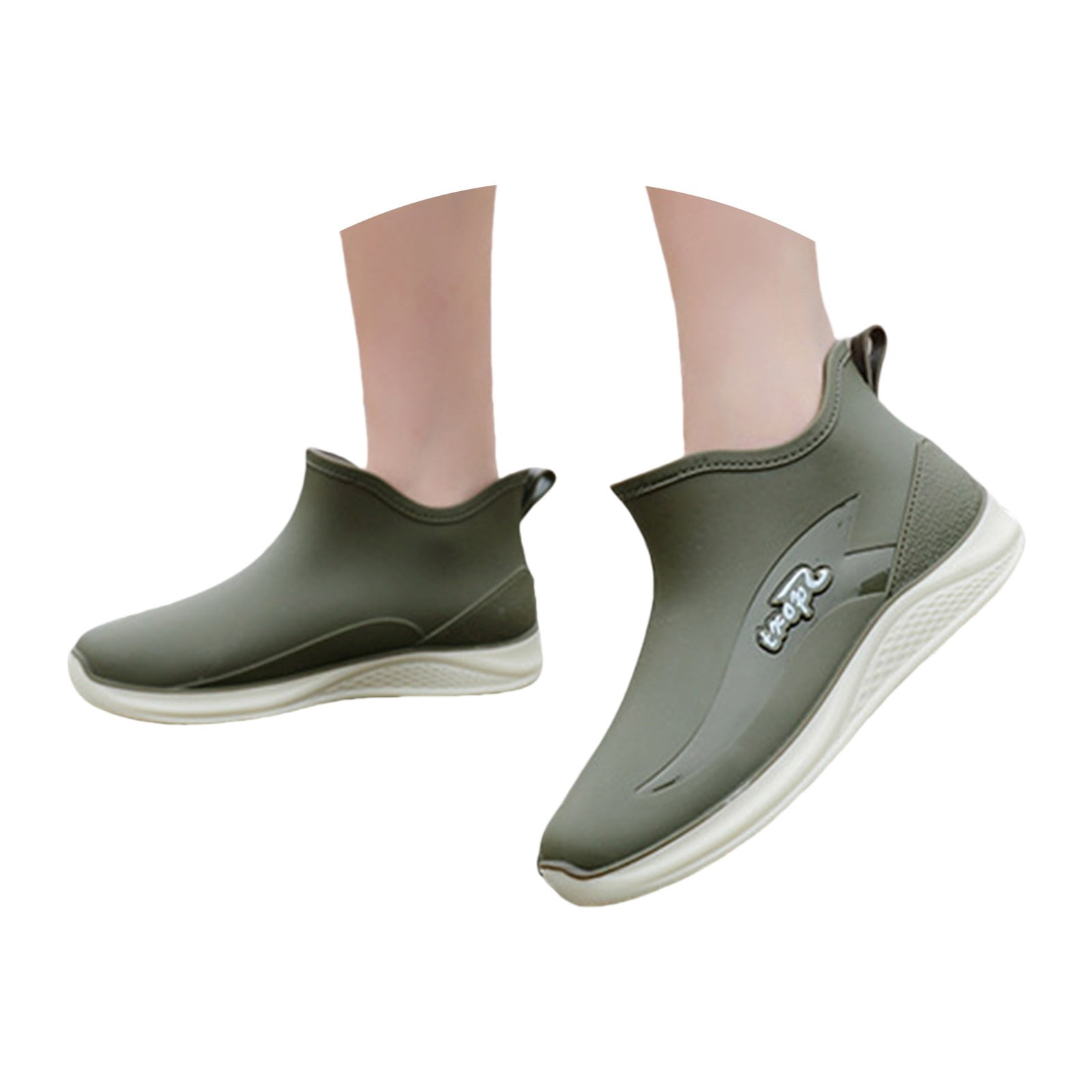 XIMIN Women Rain Boots Ankle Rain Shoes Anti-Slipping Waterproof Rainboots with Comfortable Lightweight Garden Rubber Rain Boot Outdoor Work Shoes Fishing Deck Boots