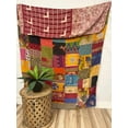 thumbnail image 3 of Handmade Cotton Vintage Patchwork Kantha Quilt One Piece Bohemian Reversible Sari Kantha Throw, 3 of 16