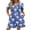 Blue Leopard Floral, variant on Women Zipper Robes Waffle Short Bathrobe Lightweight House Coat with Pockets Soft Nightgown