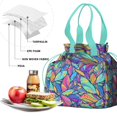 thumbnail image 4 of Paisley Pattern Drawstring Lunch Bag Women - Drawstring Lunch Bag Insulated for Work Office - Stain-Resistant Large Lunchbags for Women with Multi-Pockets, 4 of 6