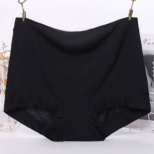 TIMIFIS Panties for Women High Waist Underwear Tummys Control Full Coverages Soft Panties Solid Ruffled Hem Briefs - Spring/Summer