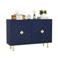thumbnail image 6 of HLR White 48" Modern Accent Sideboard Buffet Cabinet with 4 Doors Storage & Shelves for Kitchen, 6 of 9