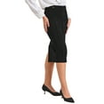thumbnail image 4 of INSPIRE CHIC Women's Pencil Skirt High Waist Pleated Front Work Office Bodycon Skirts XL Black, 4 of 5