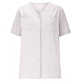 thumbnail image 6 of Taqqpue Women Cotton Linen Shirt Casual Solid Color Short Sleeve T Shirt Summer Band Collar Button Blouse Tops for Women, 6 of 6
