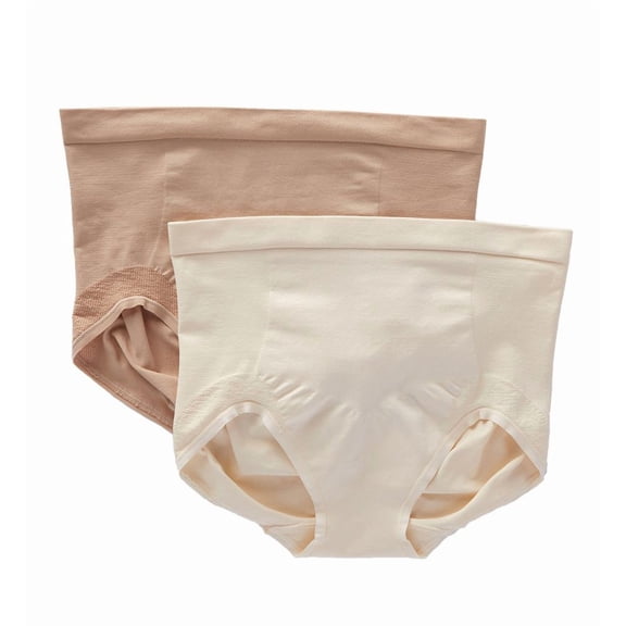Women's Bali DF0048 Comfort Revolution Firm Control Brief Panty - 2 Pk (Light Beige/Nude 2X)