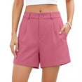 thumbnail image 2 of Sentmoon Summer Shorts for Women High Waist Bermuda Shorts for Women Stretchy Solid Color Regular Fit Shorts for Women Soft and Comfortable for Gym and Workout Beach Essentials XS-L4, 2 of 7