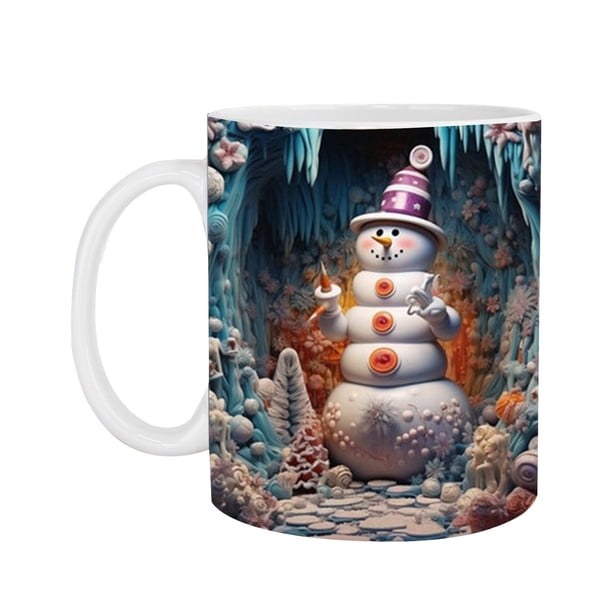 Ganfancp Navidad Taza de Café de Cerámica Taza de Navidad Muñeco de Nieve Regalo de Navidad Ofertas Del Día 1 Taza