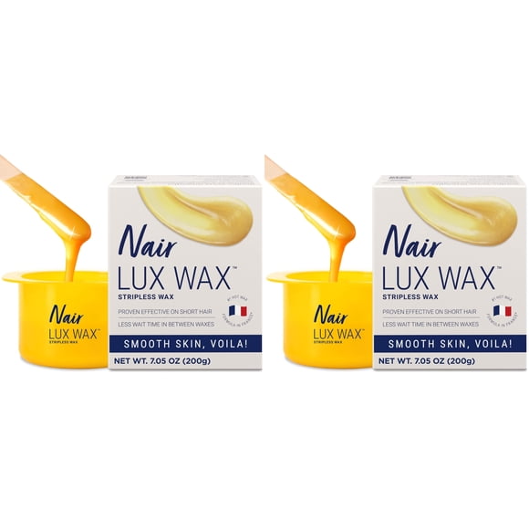 Kit de depilación Nair Lux Wax, apta para microondas, caliente, para mujer, 400 ml, 2