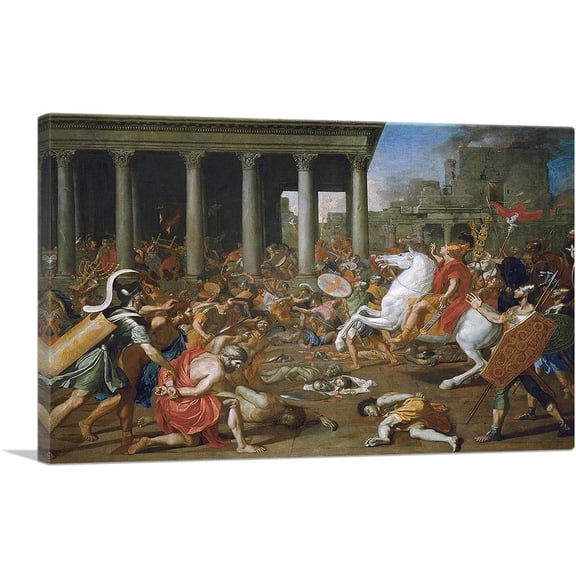 ARTCANVAS Destruction Temple Jerusalem By Emperor Titus 1638 Canvas Art Print by Nicolas Poussin - Size: 18" x 12" (1.50" Deep)