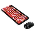 thumbnail image 4 of USB Keyboard Mouse, Ergonomic Design Clear Keycap Font 2.4GHz Technology 75 Keys Retro Style Keyboard Mouse Set  For Computer Red Black, 4 of 8