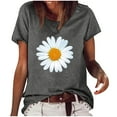 thumbnail image 2 of WXLWZYWL Graphic Tunic Tees Tops for Women Plus Size Short Sleeve Round Neck Sunflower Daisy T Shirt Summer Wildflower Casual Loose Floral Tops, 2 of 6