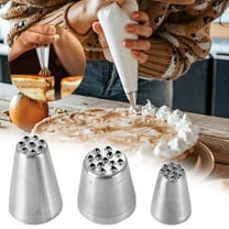 Gnmfd 3-Piece Stainless Steel Grass Piping Tips Set, Cupcake Cake Decorating Tools For Pastry, Cookie, Muffin Frosting, Birthday, Wedding, Christmas, Easter, Holiday Party, Baking Decoration