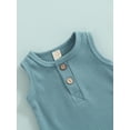 thumbnail image 5 of Bagilaanoe Baby Boy Girl Summer Outfits Sleeveless Tank Onesie Sleeveless Romper Tops Shorts 2pcs Sets, 5 of 7