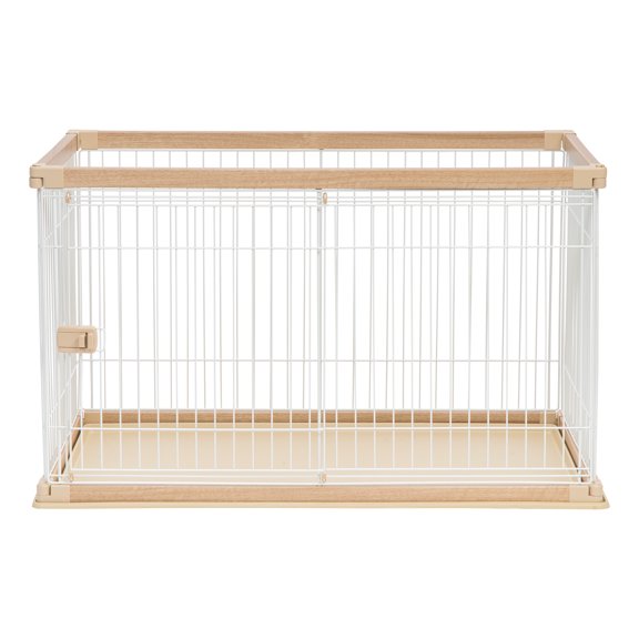 IRIS Large Open Pet Playpen, Crate, Light Brown/White