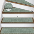 thumbnail image 2 of Green Retro Pattern Stair Treads Non Slip 15PCS 8"x30" Carpet Stair Treads for Wooden Steps, Rubber Backing Stair Runner Washable Safety Carpet for Stairs, Indoor Staircase Step Treads, 2 of 7