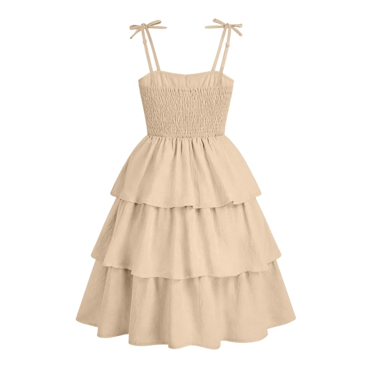 boho dress size 14 Abcomgle Girls Dresses Ruched Smocked Back Layered Midi Dresses Adjustable Spaghetti Strap Tie Shoulder Cami Girls Summer Casual A-Line Flowy Girls Dress Open-Back Knit Dress – Effortless Bohemian Elegance Meets Burgundy & Red Size:UK 12 / EUR 40 / US 8