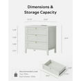 thumbnail image 6 of EYYTHUNG 3 Drawer Nightstand with Charging Station, Farmhouse Large Bedside End Table with Storage Drawers, Modern Wood Night Stand, Antique White, 6 of 6