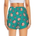 thumbnail image 2 of Lsque Starfish and Shell Printed Women's Running Shorts with Liner Pockets,Elastic Quick Dry Workout Athletic Gym Yoga Shorts,Womens High Waist Shorts-Medium, 2 of 9