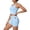 Sky Blue, variant on Uobin Women 2 Pieces Yoga Set High Waist Shorts For Running Fitness Gym Breathable Sweat Wicking Sportswear Activewear Exercise Performance Slim Fit Control Workout