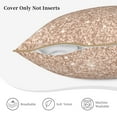 thumbnail image 5 of Kll Beige Sparkling Glitter Decorative Throw Pillow Covers Velvet Soft For Couch Sofa Bedroom Living Room Outdoor -18"X18", 5 of 8