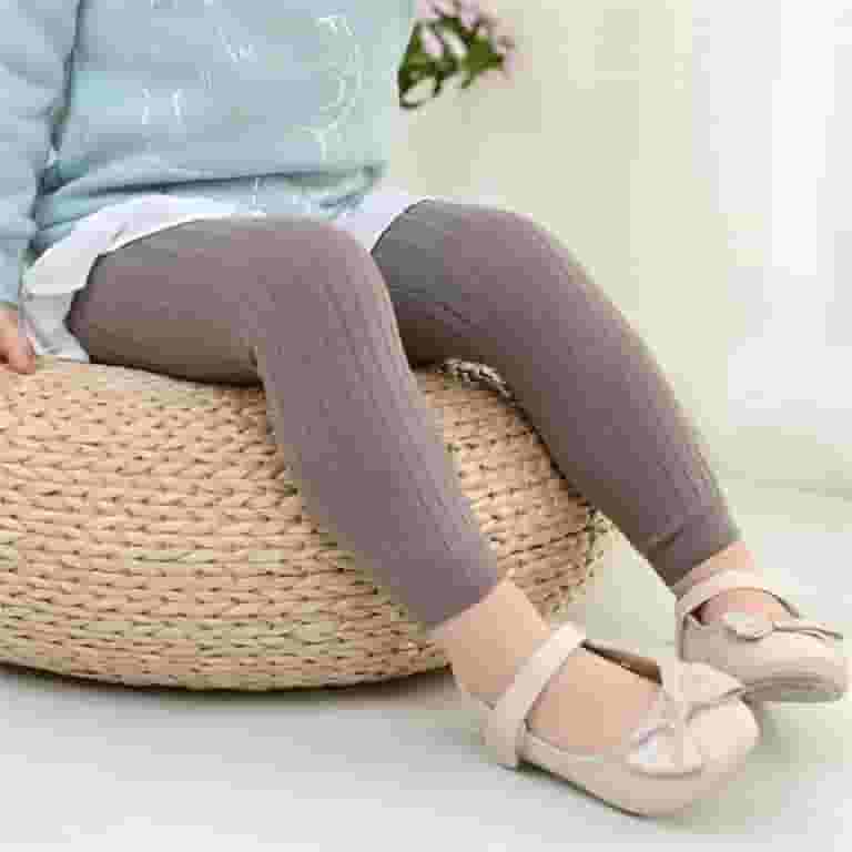 CORAL RIBBED KNIT LONG LEGGING, BABY CORAL RIBBED KNIT LONG LEGGING, BABY