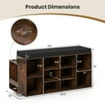 thumbnail image 3 of Gymax Shoe Storage Bench w/Umbrella StandPadded Seat Adjustable & Removable Shelves, 3 of 9
