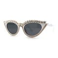 thumbnail image 1 of Full Crowned Rhinestone Studed Classic 20s Gothic Cat Eye Sunglasses White Black, 1 of 4