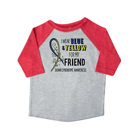 

Inktastic I Wear Blue and Yellow for my Friend- Down Syndrome awareness Gift Toddler Boy or Toddler Girl T-Shirt