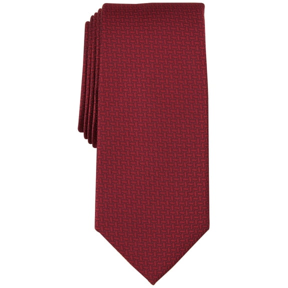 Alfani Mens Necktie Edson Mini Link Tie Burgundy