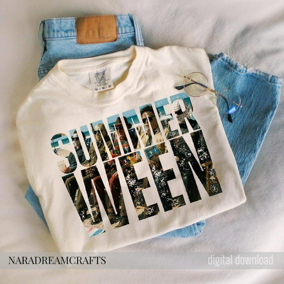 Summerween Horror tshirt, 2025 Halloween tshirt, Scary Beach Characters tshirt, Spooky Summer tshirt