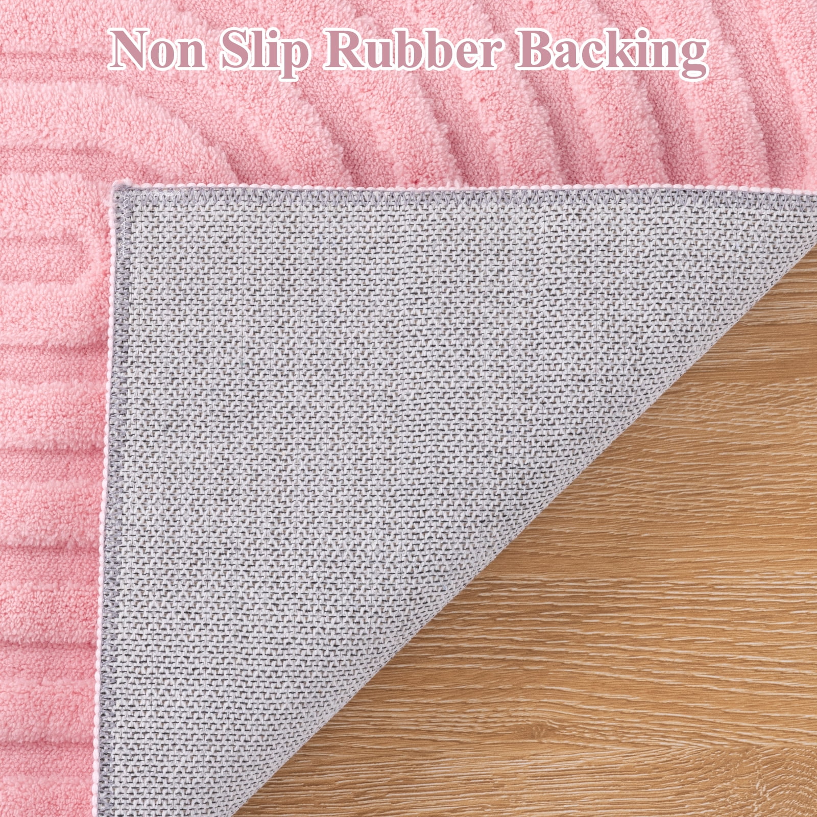 5' x 7' Geometric Pink Area Rug Washable, Durable Non-Slip Indoor Carpet with Soft High-Low Pile, Fluffy Floor Rugs for Living Room, Bedroom, Home Office Décor