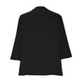 thumbnail image 4 of Leesechin Women Plus Size Tops V Neck 3/4 Sleeve Casual T Shirts Loose Basic Tunic Tees Black, 4 of 9