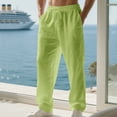 thumbnail image 6 of sususu Men Travel Pants Pockets,Men's Casual Straight Leg Pants Comfortable Stylish Home Beach Wear Soft Lightweight Trousers,Light Green,XXXL, 6 of 6