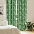 thumbnail image 2 of Ambesonne Leaf Curtains, Tree Leaves Watercolor, Pair of 28"x95", Pale Green Dark Green, 2 of 5