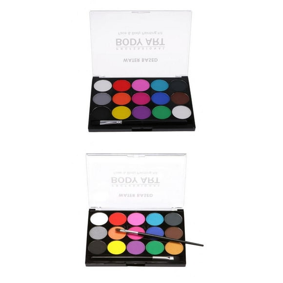veasfak 2 Sets Face Paint Kit - Light and Breathable Body Paints Face Painting 16 Colors