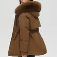 thumbnail image 2 of Patlollav Fall Coats,Women Casual Comfortable Long Sleeve Hooded Pocket Drawstring Parkas, 2 of 6