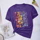 thumbnail image 2 of Camisetas de Verano de Mujer Pequeña Flor Impresa Cuello Redondo Manga Corta Superior, Verano Superior de las Mujeres, 2 of 8
