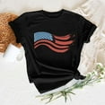 thumbnail image 2 of KALE 4th of July Short Sleeve Shirts for Women American Flag Patriotic 2D Independence Day Print Casual Sports T Shirt Y2K Clothes Black XXL, 2 of 7