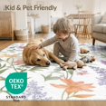 thumbnail image 3 of ODIKA 4'x6' Pastel Floral Elegance in Vintage Garden Washable Area Rug Delicate Botanical Patterns for Timeless Decor Stain Resistant, Low Pile, Easy Care for Dorm Room, Small Living, 3 of 6
