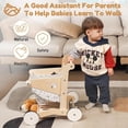 thumbnail image 6 of Woodtoe Wooden Baby Push Walker, Adjustable Speed Natural Wood Learning Toy, Ages 1-3, 6 of 7