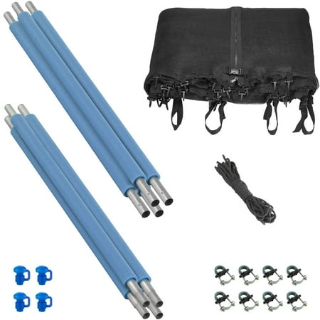 Trampoline Enclosure Set, to fit 10 FT. Round Frames, for 2 or 4 W-Shaped Legs -Set Includes: Net, Poles & Hardware Only