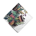 thumbnail image 3 of Ambesonne Cat Unisex Bandana, Modern Blooms Kitties Cozy Calm, , Teal Pink and Purple, 3 of 4
