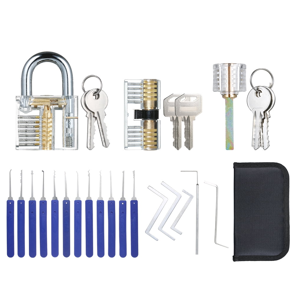 Transparent Practice Lock 3PCS Cutaway Padlock Locksmith Training Luggage Lock 