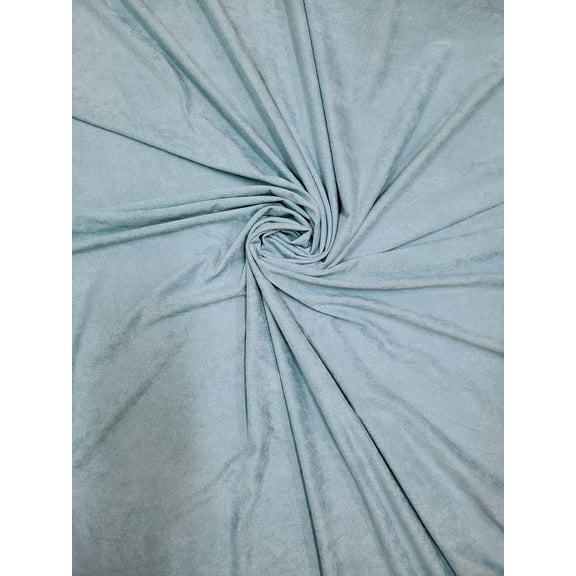 100% Polyester Light Weight Very Soft Suede Fabric by The Yard (Sky Blue)
