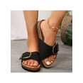 thumbnail image 5 of Women's Slip-On Sandals with Tassels and Straw Fabric - Summer Fashion for Ladies, 5 of 10