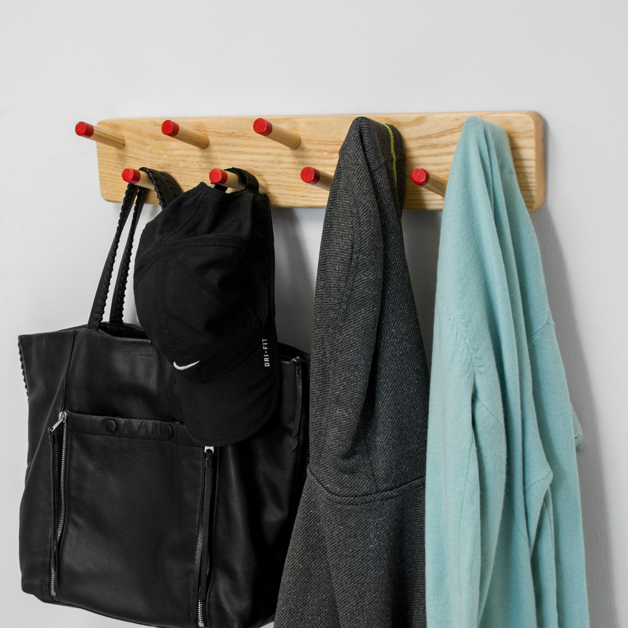 AllPurpose Natural Wood Wall Coat Rack