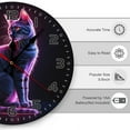 thumbnail image 3 of Cat Neon Animal Wall Clock 10 Inch Silent Non Ticking Round Clock Decoration for Living Room Kitchen Bedroom Bathroom Office Classroom, 3 of 8