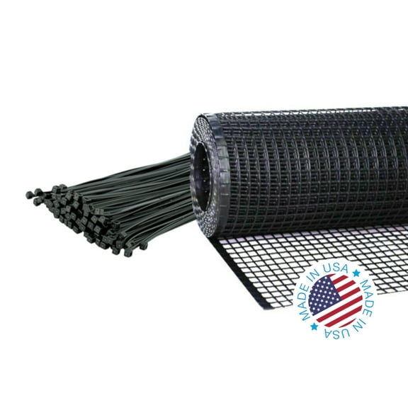 Kidkusion Heavy Duty Deck Guard With Attachment Hardware, 30 Ft Black, Outdoor Railing Plastic Netting, Baby Proof Balcony Guard, Childproof Banister Guard